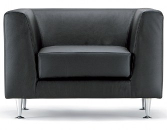 Fauteuil Cube Cuir Noir