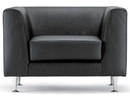 Fauteuil Cube Cuir Noir