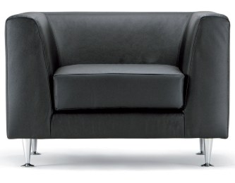 Fauteuil Cube Cuir Noir