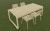 Ensemble de 4 Chaises et 1 Table BREHAT Alu
