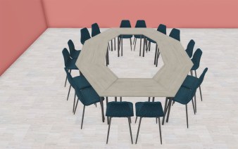 Ensemble de Tables Polyvalentes Trapèzes et Rectangles