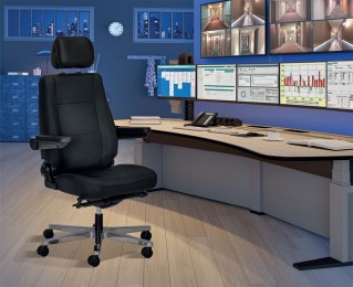 Fauteuil 24h 200kg en tissu noir usage très intensif