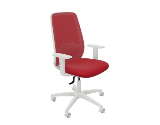 Fauteuil Résille Rouge et Structure Blanche STAR avec Translation d'Assise 