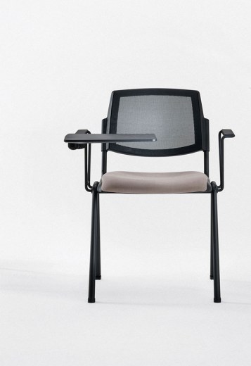 Lot de 3 Fauteuils DOLLY Dossier Résille avec Tablette écritoire à droite