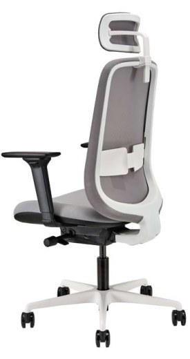 Fauteuil Ergonomique RW268 Structure Blanche avec Têtière