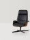 Fauteuil lounge REVER dossier Noyer revêtement VALENCIA