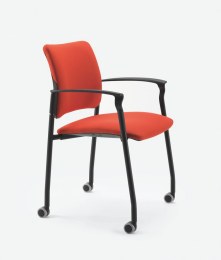 Ensemble de 3 Fauteuils MAIA sur roulettes Dossier Tapissé