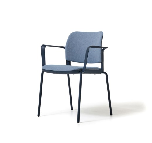 Lot de 4 Fauteuils MATCH 3 Tapissés avec Accoudoirs Fermés