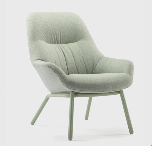 Fauteuil STAY lounge menthe entièrement rembourré pieds métal vert