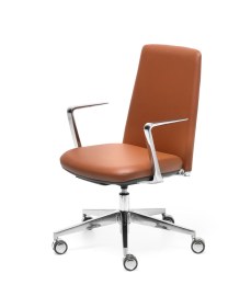 Fauteuil Visiteur ou de Réunion VELA sur roulettes similicuir