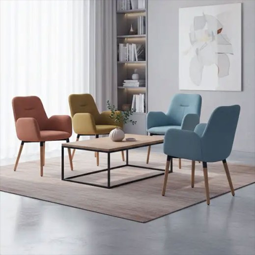 Ensemble de 4 Fauteuils LILIA Pieds Bois