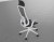 Fauteuil FRED Structure Blanche Tissu Bleu