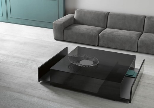 Table Basse Gotham Tonelli Design avec Tiroirs et Chargeur