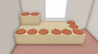 Gradin Bois KUBO 3 avec 10 Coussins