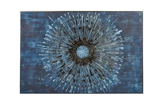 Impression sur toile avec cadre SPHERE bleue