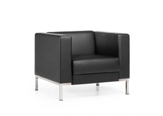 Fauteuil KUBE Eco-cuir Noir