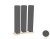 3 Cloisons Acoustiques Pivotantes Courbes MUT sur Socle Bois