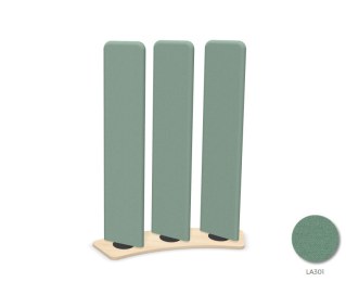 3 Cloisons Acoustiques Pivotantes Courbes MUT sur Socle Bois