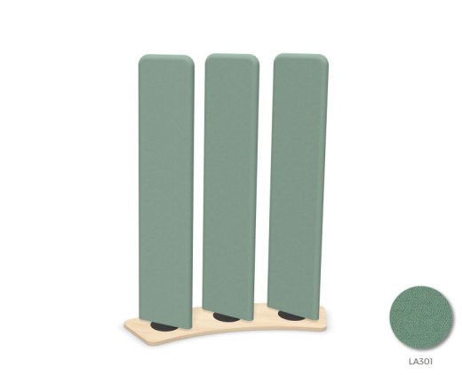 3 Cloisons Acoustiques Pivotantes Courbes MUT sur Socle Bois
