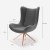 Fauteuil Lounge Pivotant Gris Pieds Bois LASE