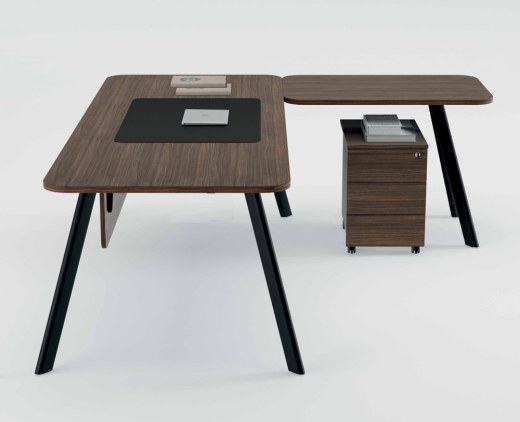 Bureau SHAPE LIGHT avec Retour et Caisson Mobile 38