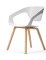 Ensemble de 4 Fauteuils LINER Polypropylène Pieds Bois