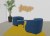 Ensemble de 2 Fauteuils Lounge LOFT Pieds Bois Laqués Simili PLANET