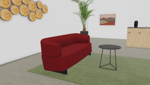 Canapé LOUNGE 3 Places LOFT Pieds Bois Laqué Tissu JET