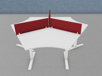 Marguerite 3 Postes MUTUP avec Panneaux écrans tissu