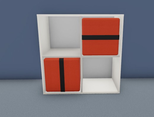 Meuble 4 Cases YAMS avec 2 Poufs Carrés