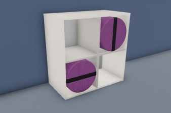 Meuble 4 Cases YAMS avec 2 Poufs Ronds