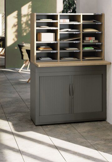 Meuble Tri de Courrier TRIMOD 15 Cases Armoire Rideaux