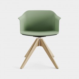 Fauteuil Piétement Pyramidal Bois MIZA Polypro