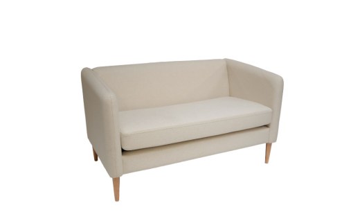Canapé 2 Places NAVETTE Beige Pieds Bois