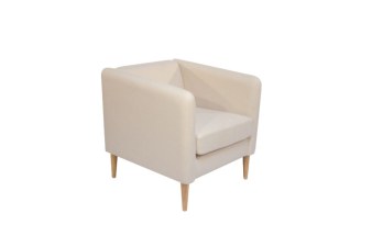 Fauteuil NAVETTE Beige Pieds Bois