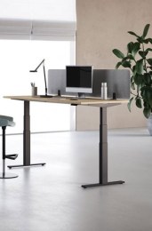 Bureau avec Retour Réglable en Hauteur Toledo Profondeur 65 avec Panneau