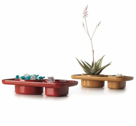 Lot de 2 Porte Objets Originaux en Grès Coloré TRAOU