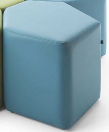 Pouf Asymétrique Hexagonal Bleu Bazalto