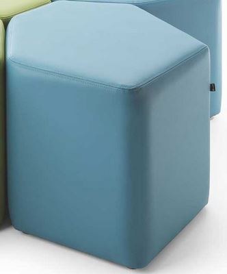 Pouf Asymétrique Hexagonal Bleu Bazalto