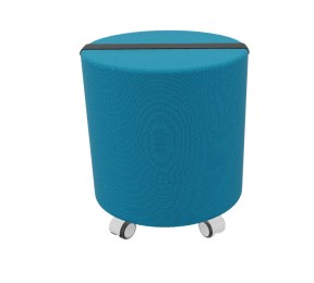 Lot de 4 Poufs Ronds sur roulettes YAMS avec sangle