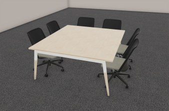 Table Carrée ASKA Pieds Bois 160 acier blanc 