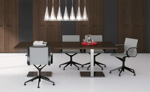 Table de Réunion ASSET Pieds Carrés Chromés