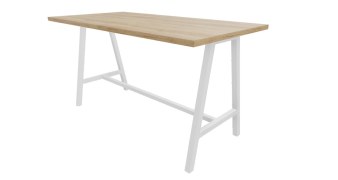 Table de réunion haute COHESION 200 x 100 piétement blanc