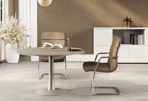 Table de Réunion Ronde IULIO Pied design