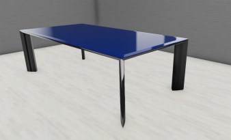 Table de Réunion SOLO DESIGN Plateau Verre Rétro-laqué