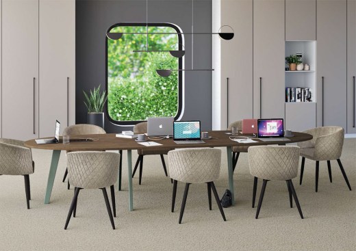 Table de Réunion STEELY Ovale L360 avec FLATBOX