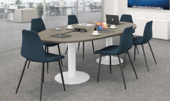 Table de Réunion TULIPE Ovale L 240 avec 2 TELEBLOCK