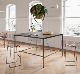 Table Haute Carrée Rendez-Vous avec Repose-pieds