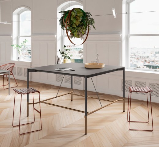 Table Haute Carrée Rendez-Vous avec Repose-pieds