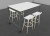 Ensemble 1 Table Haute NUANZA L 140 sur Roulettes et 4 Tabourets Hauts Pieds Bois